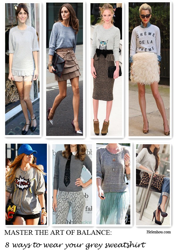 Fresh Ways To Wear Your Grey Sweatshirt Helen's Life & Style